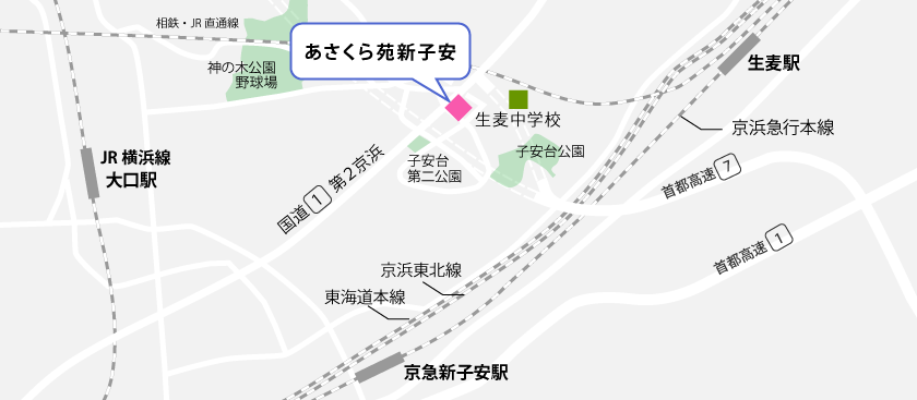神奈川地区の地図